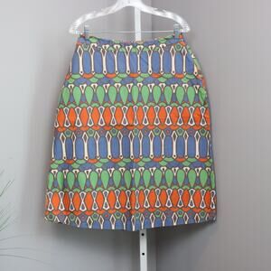 Boden Size 6L A-Line Skirt Geometric Print Multicolor Mod Style